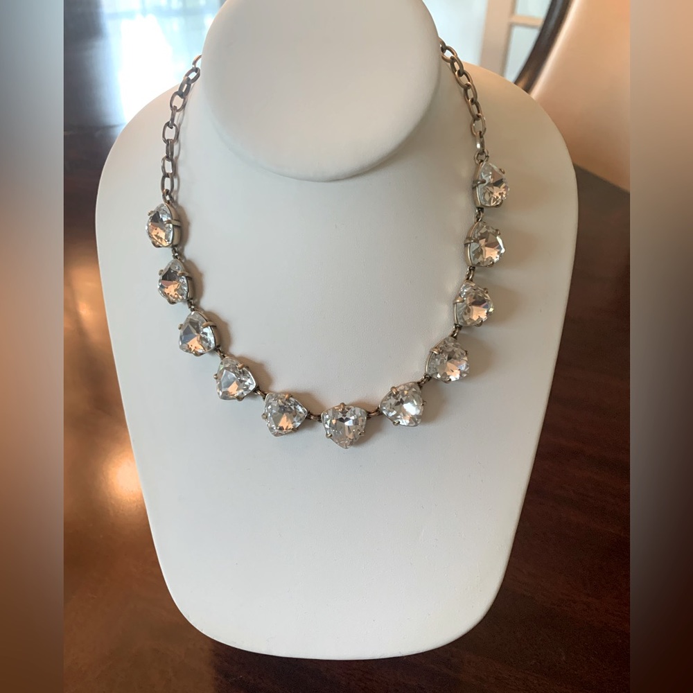 JCrew Crystal and Bronze Gold Statement Necklace